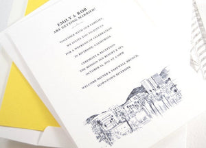 Riverside Wedding Invitations Package (Sold in Sets of 10 Invitations, RSVP Cards + Envelopes)