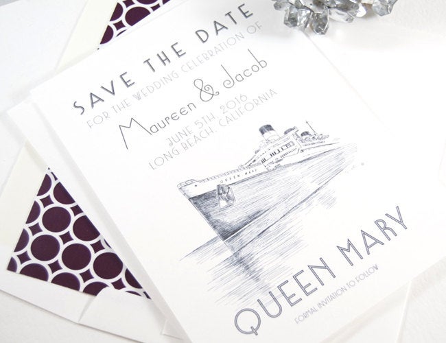 The Queen Mary, Long Beach Save the Date Cards (set of 25 cards)