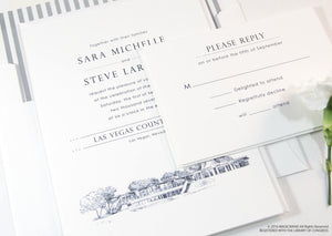 The Las Vegas Country Club Wedding Invitations Package (Sold in Sets of 10 Invitations, RSVP Cards + Envelopes)