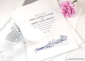 Memphis Skyline Pyramid View Wedding Invitations Package (Sold in Sets of 10 Invitations, RSVP Cards + Envelopes)