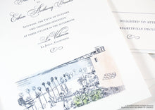 Load image into Gallery viewer, La Jolla Skyline Hand Drawn Wedding Invitations Package (Sold in Sets of 10 Invitations, RSVP Cards + Envelopes)
