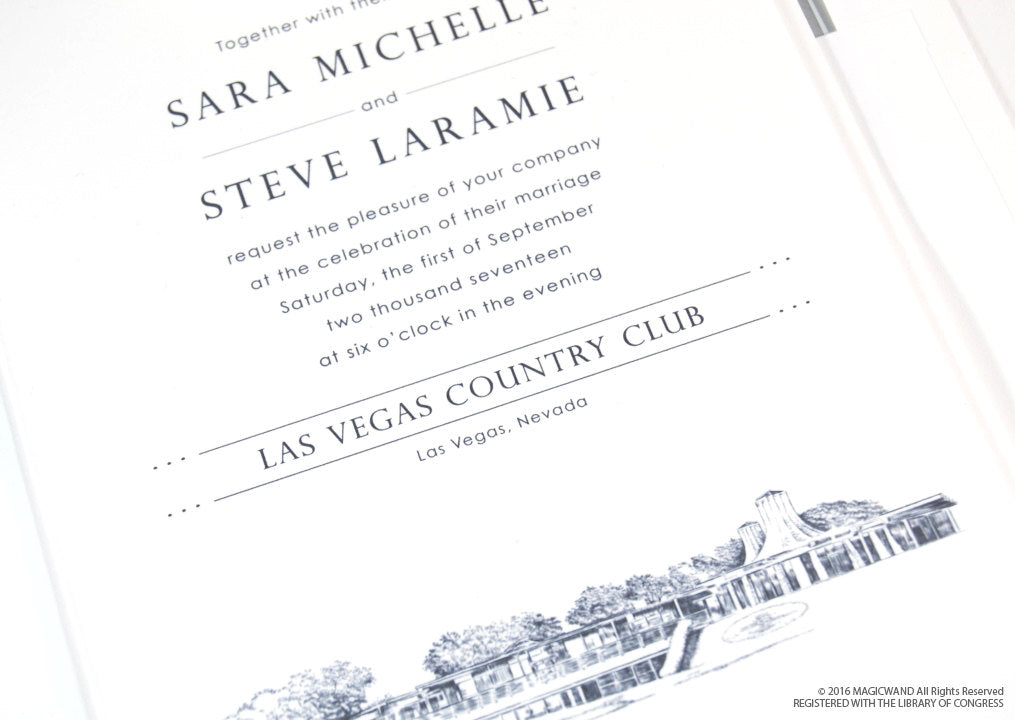 The Las Vegas Country Club Wedding Invitations Package (Sold in Sets of 10 Invitations, RSVP Cards + Envelopes)