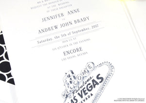 Las Vegas Sign Destination Wedding Invitations Package (Sold in Sets of 10 Invitations, RSVP Cards + Envelopes)