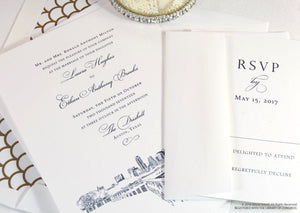 Austin Skyline Wedding Invitations Package (Sold in Sets of 10 Invitations, RSVP Cards + Envelopes)
