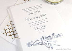 Austin Skyline Wedding Invitations Package (Sold in Sets of 10 Invitations, RSVP Cards + Envelopes)