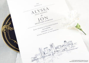 Baltimore Skyline Wedding Programs (set of 25 cards)