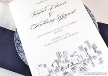 Load image into Gallery viewer, Boston Skyline Wedding Programs (set of 25 cards)
