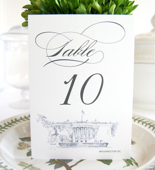 Washington DC White House Skyline Table Numbers (1-10)