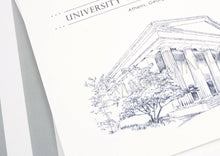 Load image into Gallery viewer, University of Georgia Chapel Hand Drawn Wedding Invitations Package (Sold in Sets of 10 Invitations, RSVP Cards + Envelopes)
