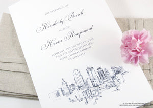 Kansas City Skyline Wedding Programs (set of 25 cards)