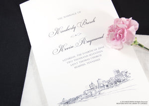 Memphis Skyline Wedding Programs (set of 25 cards)