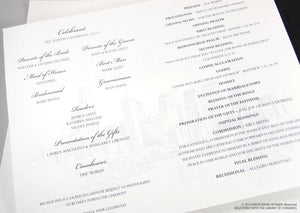 Washington D.C. Skyline Wedding Programs (set of 25 cards)