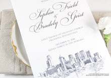 Load image into Gallery viewer, Philadelphia Skyline Wedding Programs (set of 25 cards)
