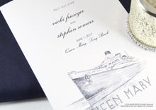 Load image into Gallery viewer, Queen Mary Skyline Wedding Programs (set of 25 cards)
