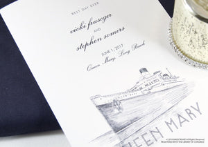 Queen Mary Skyline Wedding Programs (set of 25 cards)