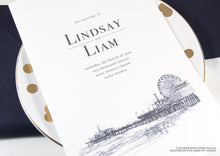 Load image into Gallery viewer, Santa Monica Pier Skyline Wedding Programs (set of 25 cards)
