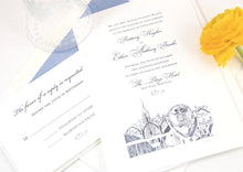 Load image into Gallery viewer, New York City Empire State Building Hand Drawn Wedding Invitation Package (Sold in Sets of 10 Invitations, RSVP Cards + Envelopes)
