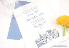 Load image into Gallery viewer, New York City Empire State Building Hand Drawn Wedding Invitation Package (Sold in Sets of 10 Invitations, RSVP Cards + Envelopes)

