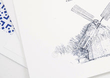 Load image into Gallery viewer, The Hamptons Windmill Hand Drawn Wedding Invitations Package (Sold in Sets of 10 Invitations, RSVP Cards + Envelopes)
