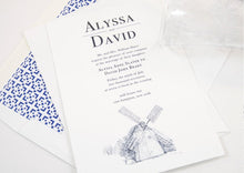Load image into Gallery viewer, The Hamptons Windmill Hand Drawn Wedding Invitations Package (Sold in Sets of 10 Invitations, RSVP Cards + Envelopes)
