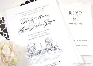 Burlington, Vermont Wedding Invitations Package (Sold in Sets of 10 Invitations, RSVP Cards + Envelopes)