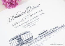 Load image into Gallery viewer, Milwaukee Discovery Museum Skyline Rehearsal Dinner Invitations (set of 25 cards)
